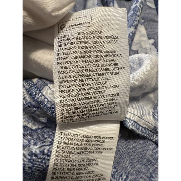 H&M Floral Tie Spilt-Sleeves Shift Dress, Blue, Sz: 12, 83-16 - Picture 14 of 15